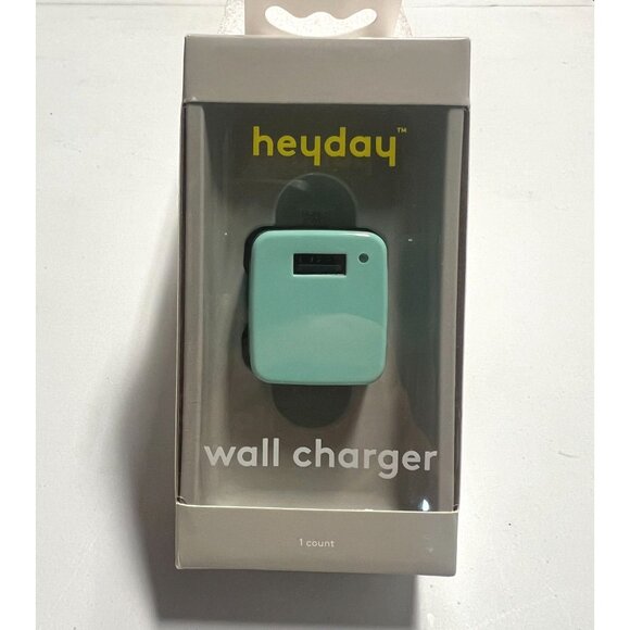 Heyday Single Port Wall Charger 12 Watts Spring Teal - Picture 2 of 6